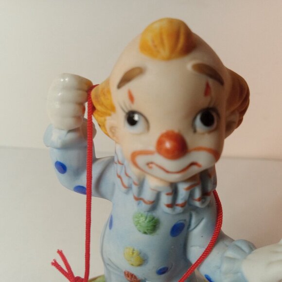 Vintage 80s ARNART  Standing Clown Figurine (missing balloons in hand) 5.5x 3 in - Picture 5 of 13